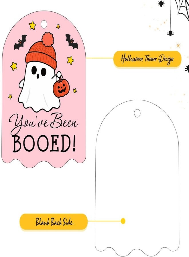TI-EDC Friendsgiving Tags with String-You've Been Booed Gift Tags, 80 Pcs Boo Bags Hanging Candy Bag Wrap Tag, Happy Halloween Tag for Goodie Bags,Fall Gifts for Women - Image 3